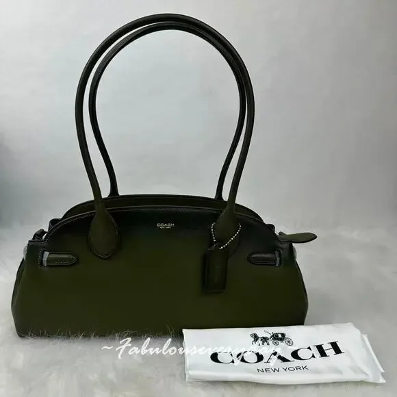 Coach Empire Carryall Bag 34 Shoulder Bag In Leather/Gold/Olive CCC30 NWT - Picture 2 of 9